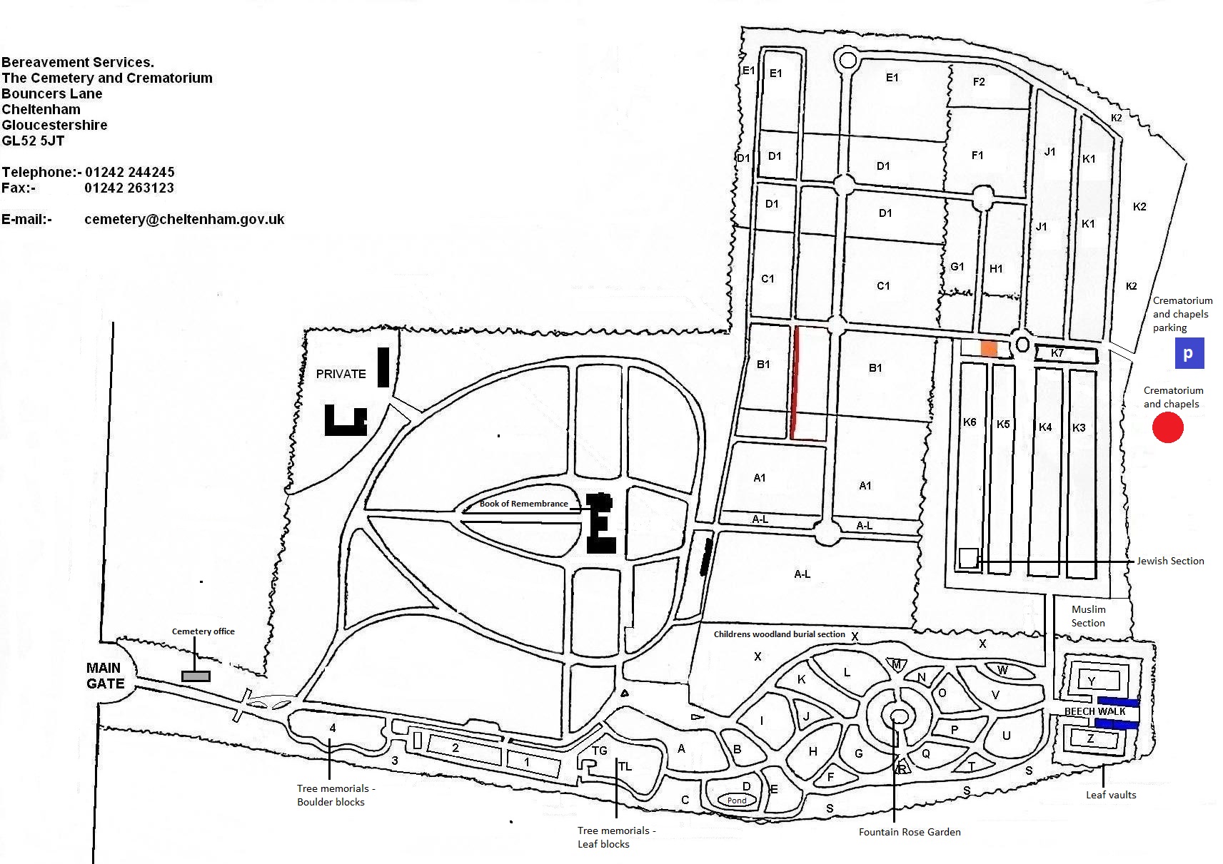 Getting here Cheltenham Borough Council bereavement services