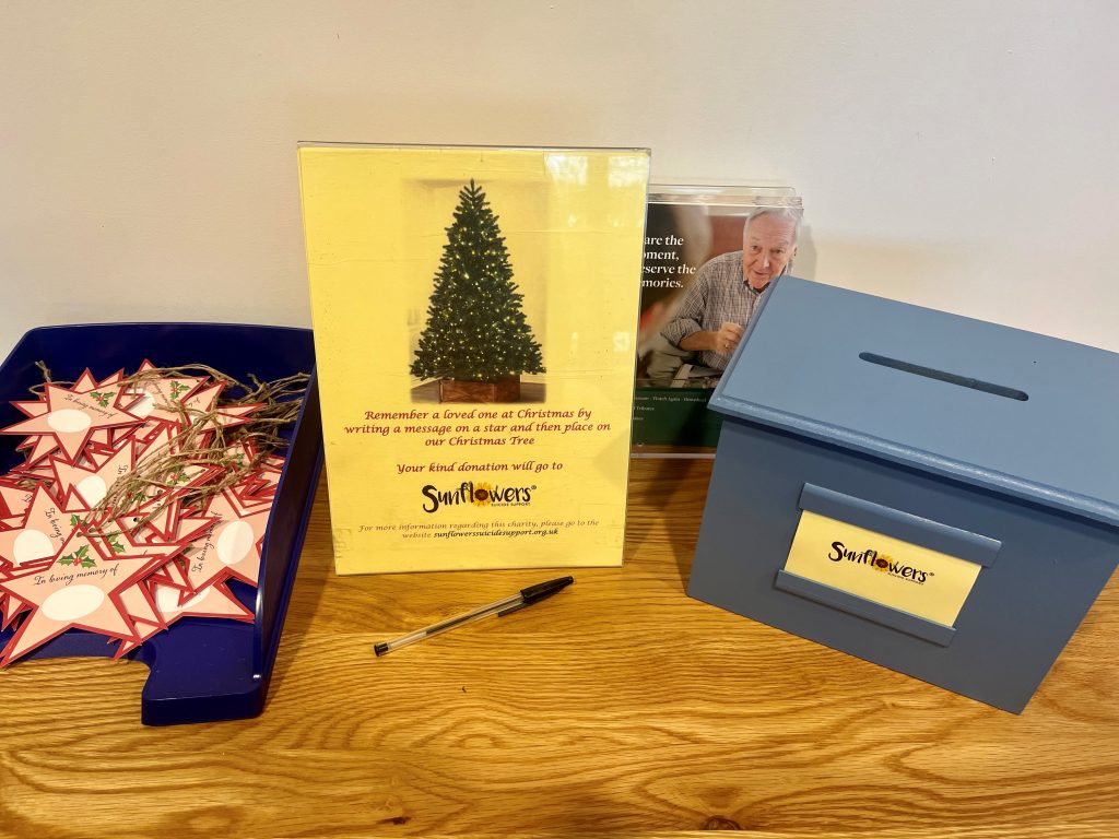 Christmas memorial decoration donation box